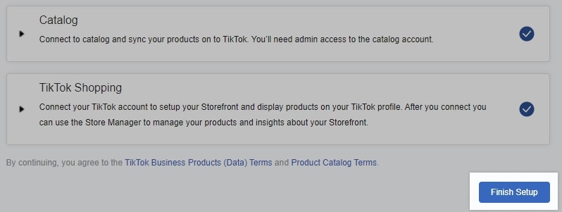 finish tiktok setup
